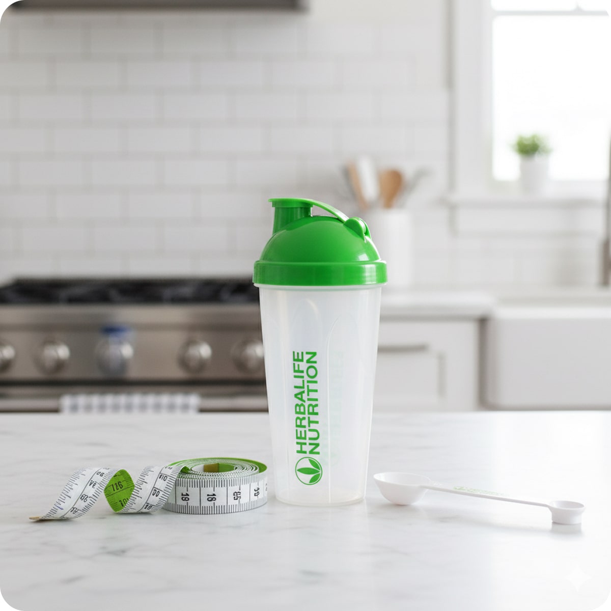 שייקר, כף מדידה וסרט מדידה של כחלק מתכנית דיאטת הרבלייף