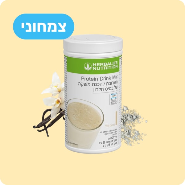 PDM - אבקה להכנת משקה על בסיס חלבון, וניל, 588 גרם