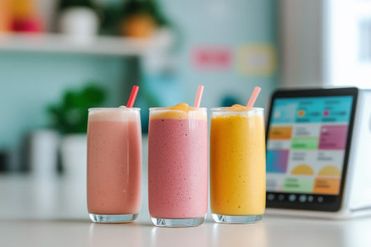 שייקים במגוון טעמים על שולחן