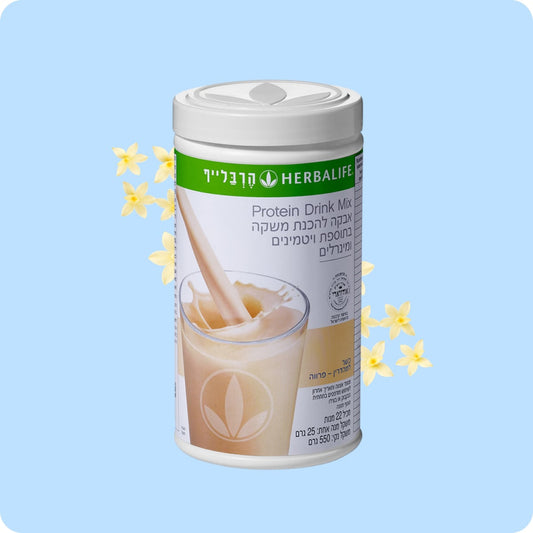 שייק הרבלייף כשר למהדרין-פרווה בטעם וניל, 550 גרם, 21 מנות הגשה – תחליף ארוחה איכותי לירידה במשקל ותזונה בריאה